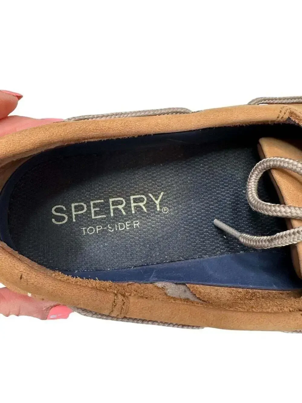 Sperry Intrepid 2-Eye Boat Shoes Tan Leather Size 10 Nautical Slip On Deck Mens